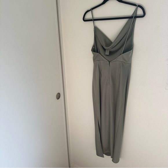 NWT BHLDN August Satin Charmeuse Midi Dress in Moss - Picture 6 of 11